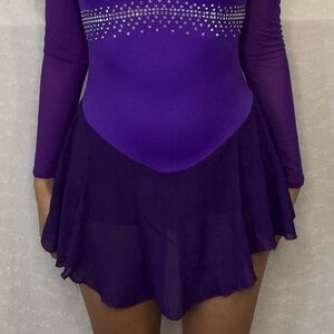 Purple Rhinestone Figure Skating / Dance Dress – Stunning ✨